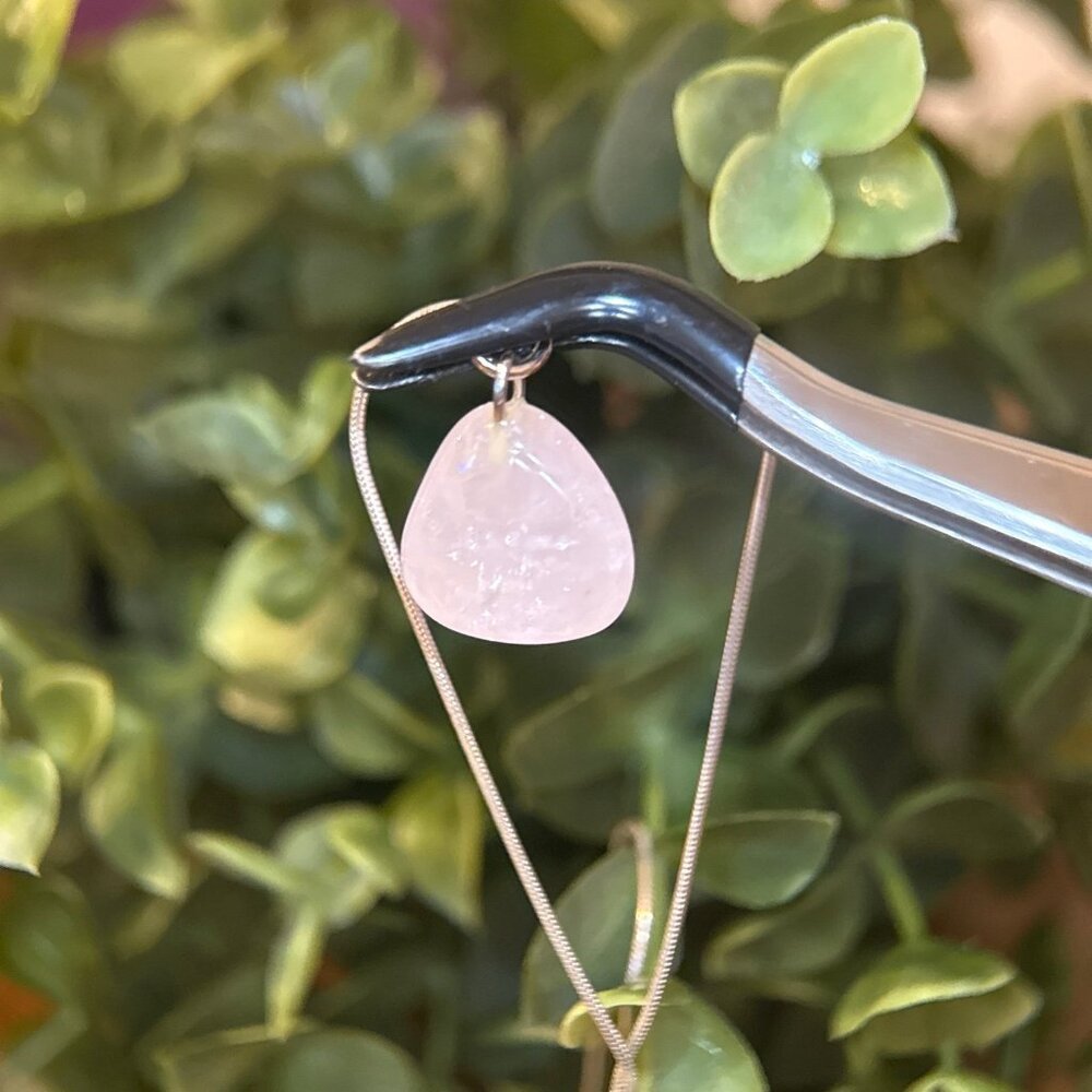 Pink Quartz Sterling Silver Chain Necklace - Picture 3 of 8